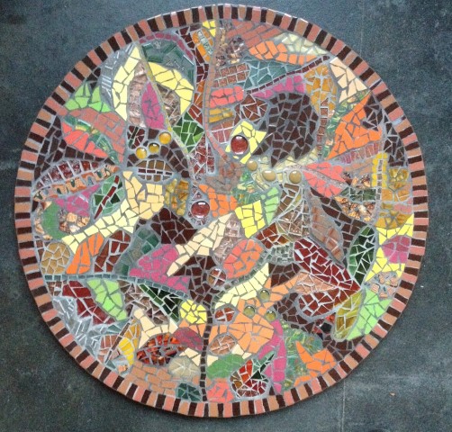 Herfstmandala in mozaïek